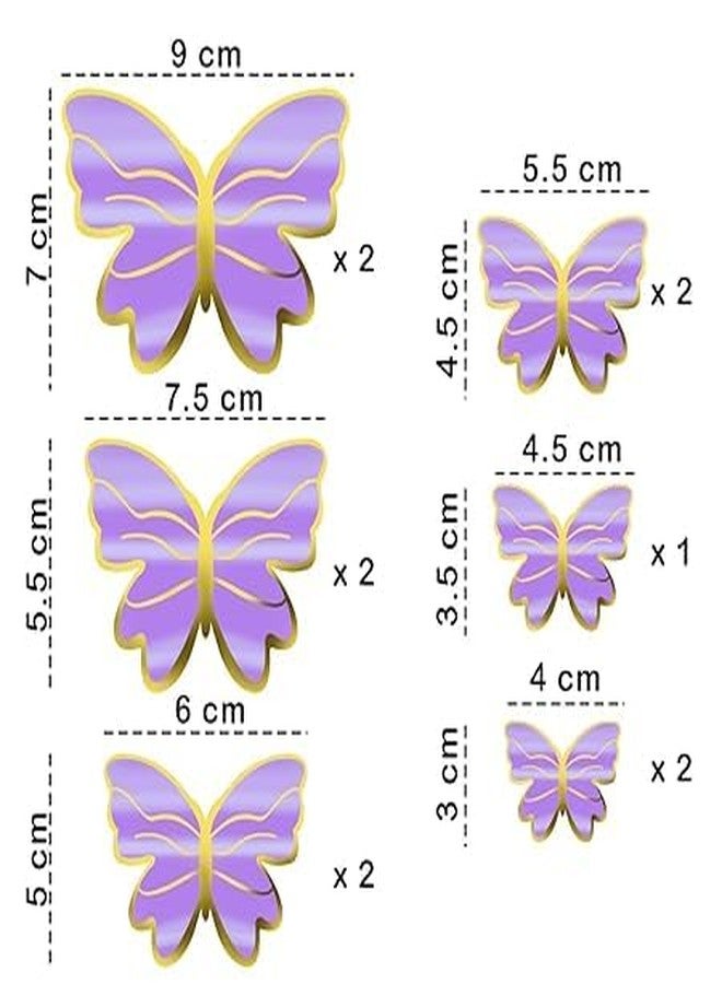 BRIJBAZAAR Pack of 10 Pcs Purple Butterfly Paper Cutouts for Cake Decoration, Elegant Butterfly Cake Toppers, Birthday, Wedding, Baby Shower, Party Decorations - Image 2